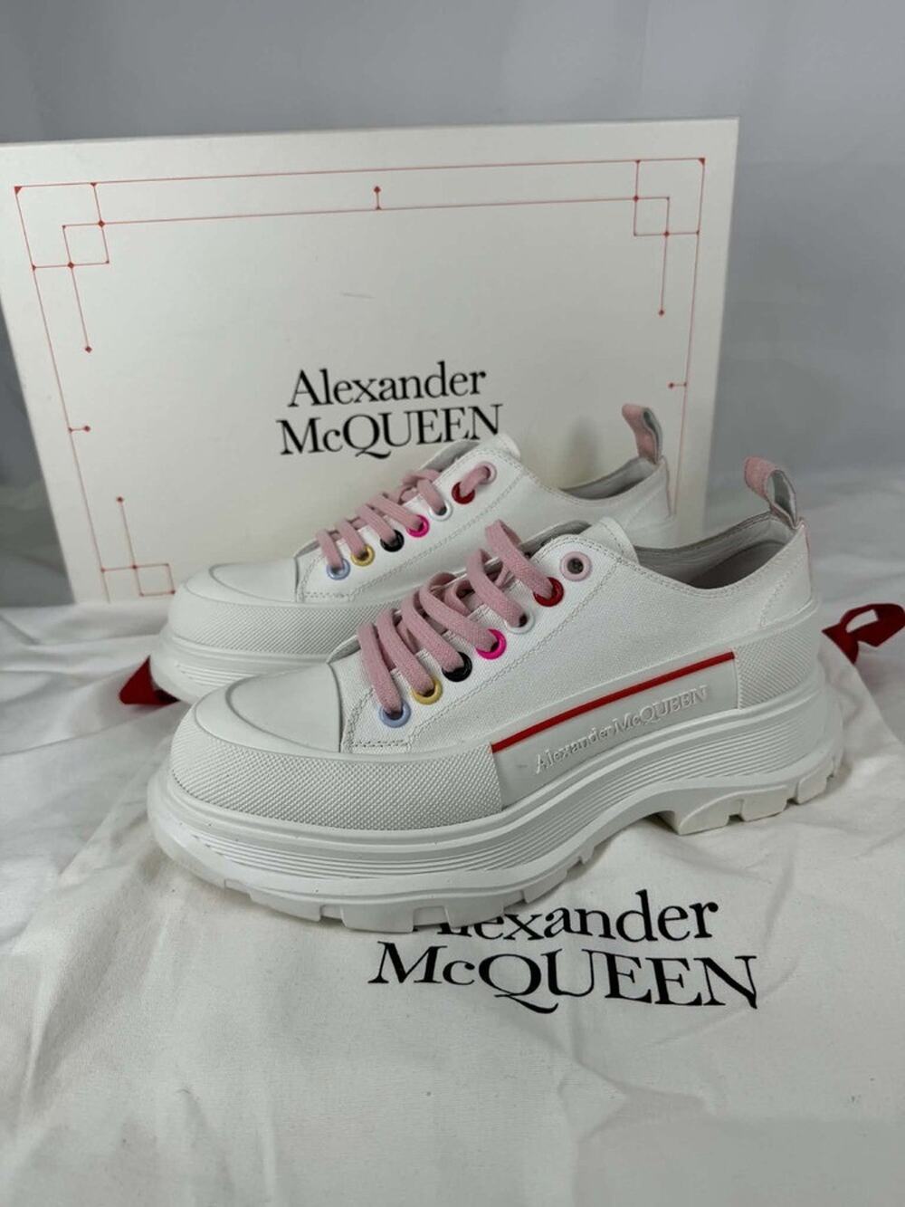 Alexander McQueen Tread Slick Low Lace-Up Canvas Sneakers US 10 SPB-TS 368331